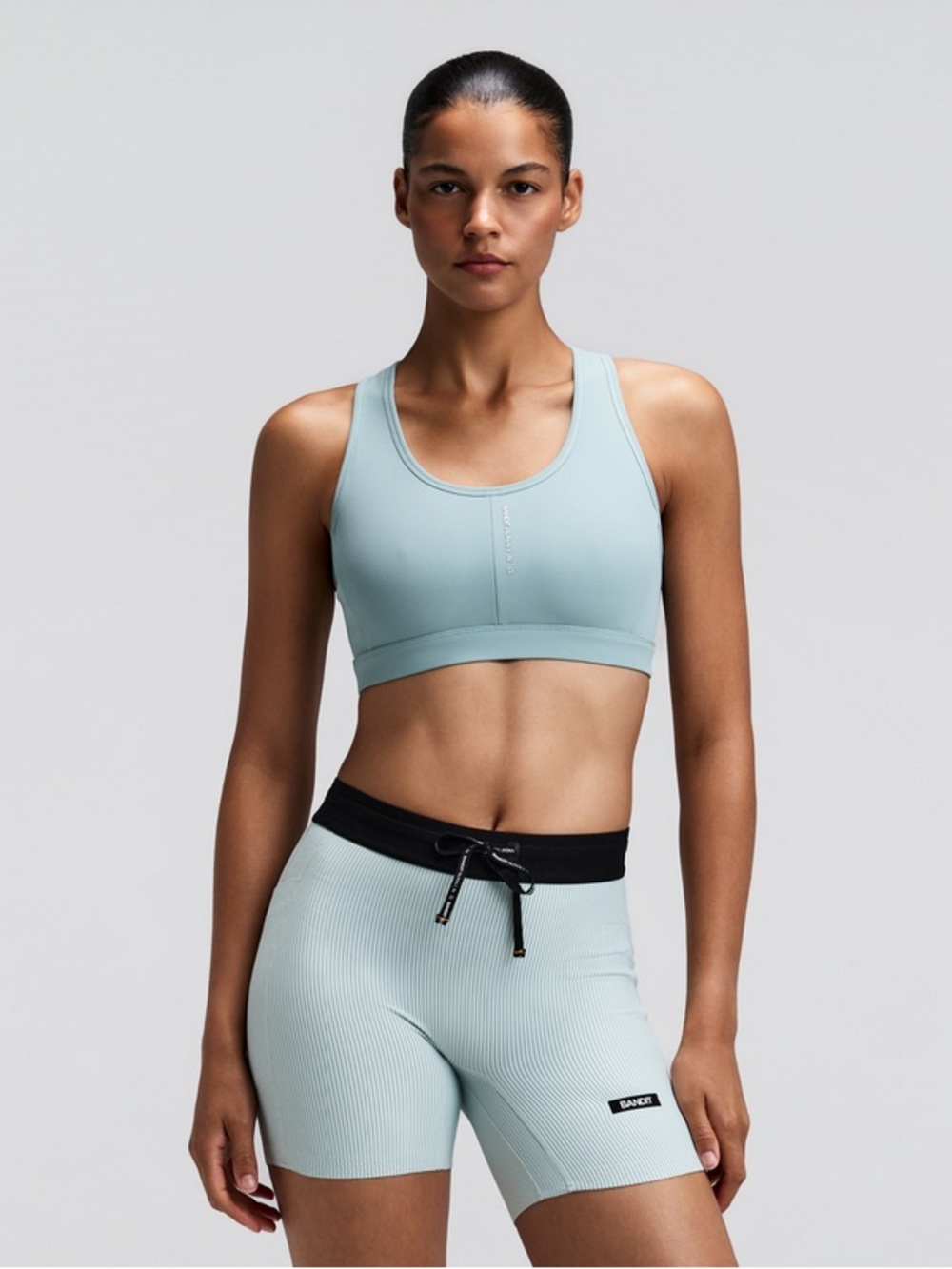 NWT BANDIT VANISHER REVERSO SCOOP NECK RUN BRA GROWING GRID LAGOON / MIST SIZE S - Picture 2 of 7